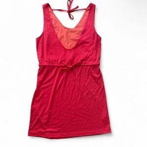 Merrell Athletic Outdoor Pink tie back dress with built in shelf bra.